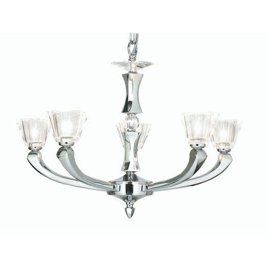 Oaks Lighting Perseas 5 Light Chrome with Crystal Pendant Light 