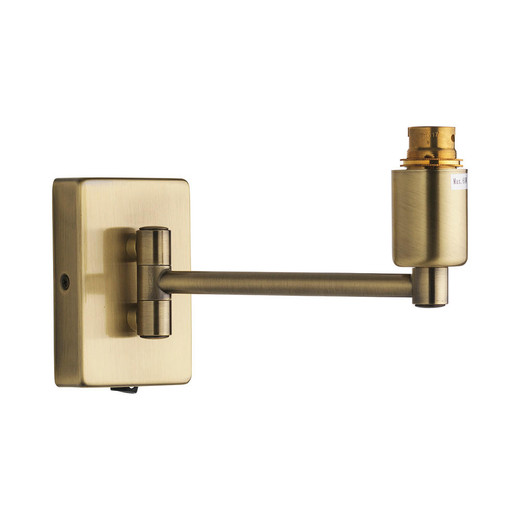 Oaks Lighting Armada Antique Brass with Swing Arm Bracket Only Wall Light