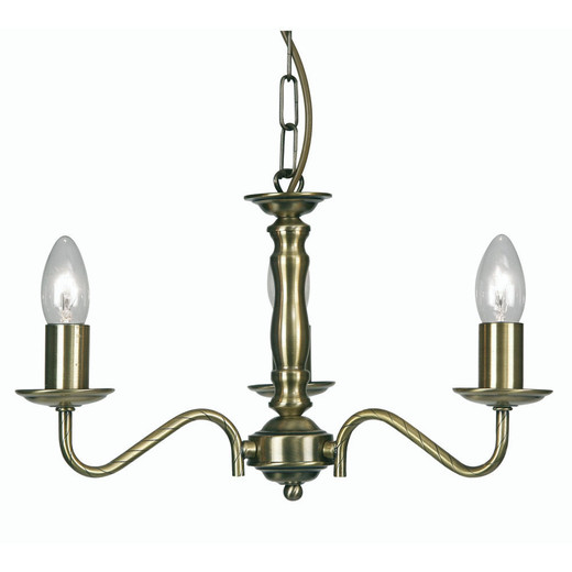 Oaks Lighting Nadoor 3 Light Antique Brass Pendant Light 