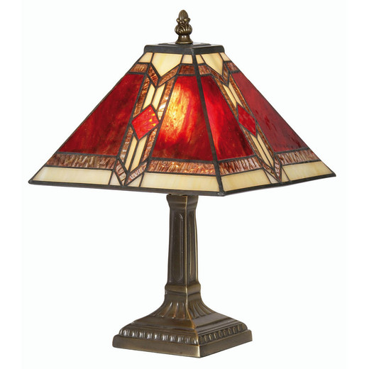 Oaks Lighting Aztec Tiffany 23cm Table Lamp 
