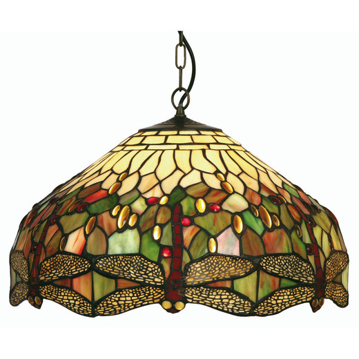 Oaks Lighting Dragonfly Tiffany 50cm Pendant Light 