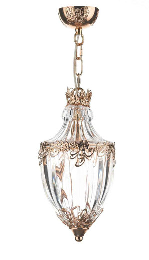 Ottoman French Gold and Glass Pendant Light
