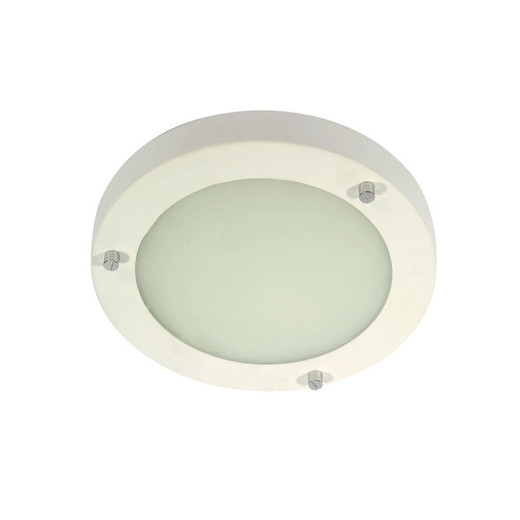 Oaks Lighting Rondo Matt White 18cm IP44 Bathroom Ceiling Light 