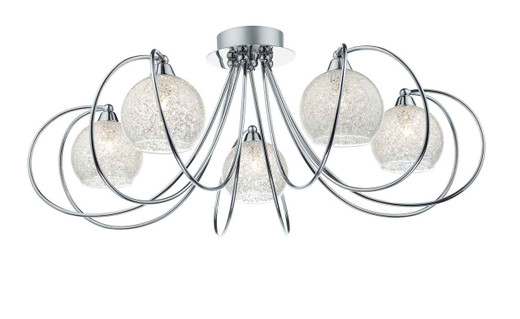 Rafferty 5 Light Polished Chrome Semi Flush Ceiling Light