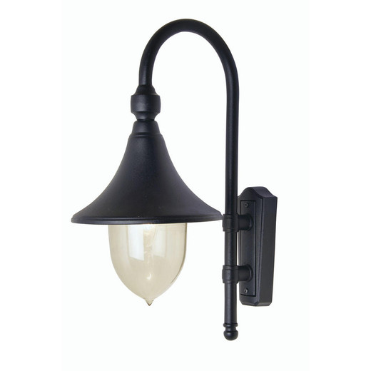 Oaks Lighting Trumpet Black Lantern IP44 Wall Light 