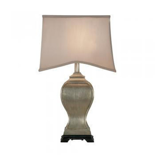 Oaks Lighting Rye Gold with Grey Shade Table Lamp 