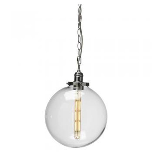 Oaks Lighting Otra Chrome with Clear Glass Sphere Pendant Light 