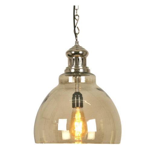 Oaks Lighting Kota Matt Nickel with Tinted Glass Pendant Light 