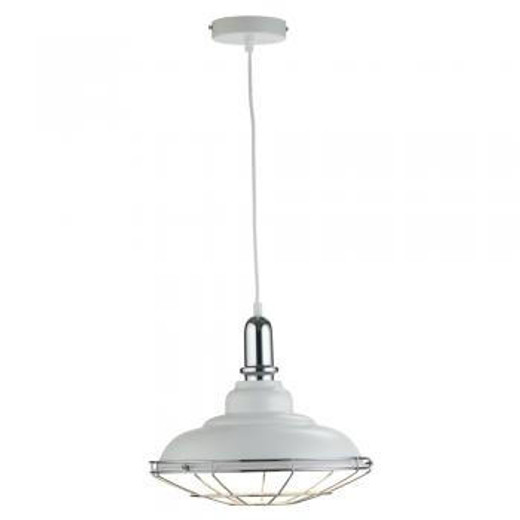 Oaks Lighting Ghent White with Chrome Pendant Light 