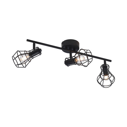 Oaks Lighting Kersen 3 Light Black Adjustable Bar Spotlight 