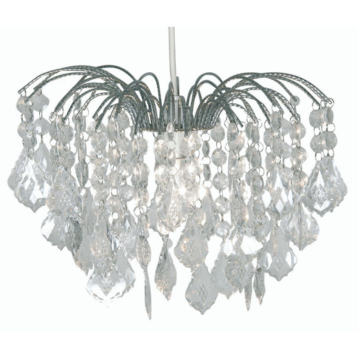 Oaks Lighting Dacia Chrome with Acrylic 35cm Easy Fit Pendant 