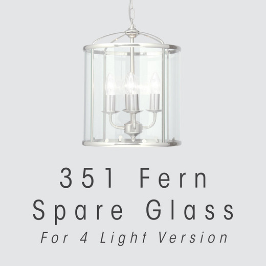 Oaks Lighting Fern 4 Light Pendant Lantern Single Panel Glass Only  