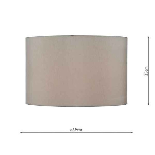 39cm Taupe Faux Silk Drum Shade Only