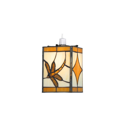 Oaks Lighting Dragonfly Amber Non Electric Tiffany Easy Fit Pendant Light 