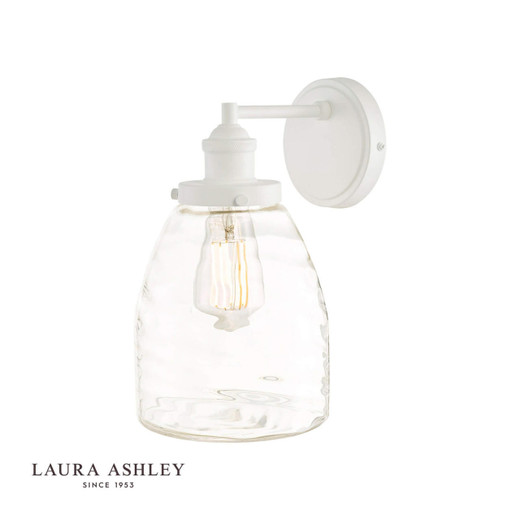 Laura Ashley Ainsworth Cream with Clear Glass IP44 Wall Light 