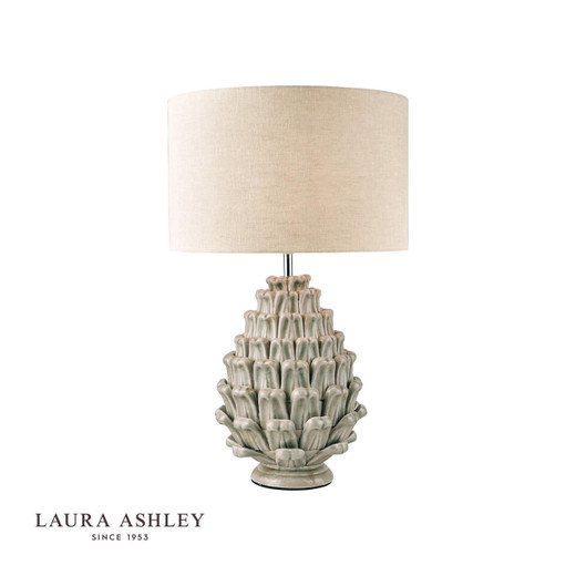 Laura Ashley Olwen Grey Ceramic with Shade Table Lamp 