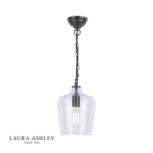 Ockley Black and Glass Bottle Pendant Ceiling Light