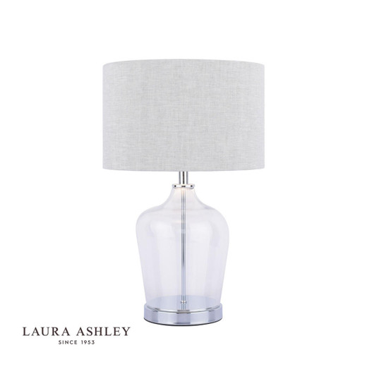 Ockley Polished Chrome and Glass With Shade Touch Table Lamp