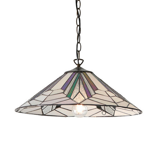 Interiors 1900 Astoria Dark Bronze Large Tiffany Pendant Light 