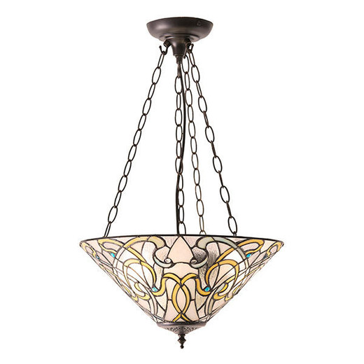 Interiors 1900 Dauphine 3 Light Dark Bronze Tiffany Pendant Light 