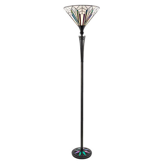 Interiors 1900 Ashton Dark Bronze Uplight Tiffany Floor Lamp 