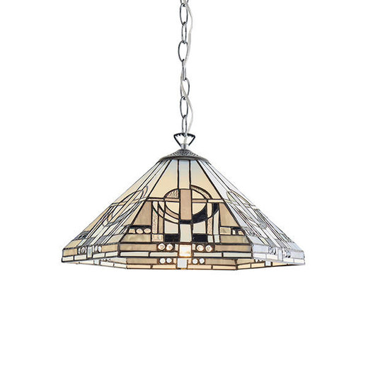 Interiors 1900 Metropolitan Chrome Medium Tiffany Pendant Light 