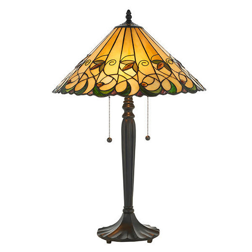 Interiors 1900 Jamelia 2 Light Dark Bronze Tiffany Table Lamp 
