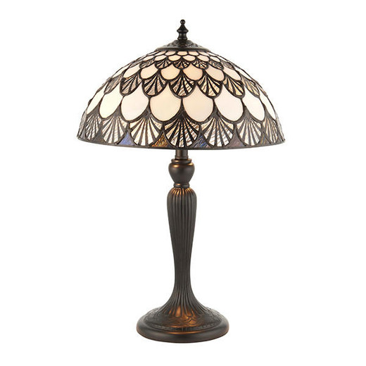 Interiors 1900 Missori 2 Light Dark Bronze TIffany Table Lamp 