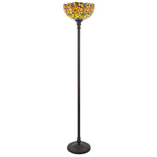 Interiors 1900 Josette Dark Bronze Uplight Tiffany Floor Lamp 