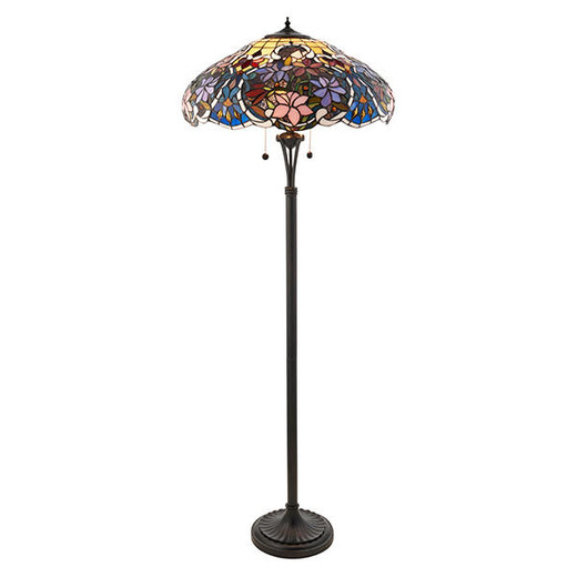 Interiors 1900 Sullivan 2 Light Dark Bronze Tiffany Floor Lamp 