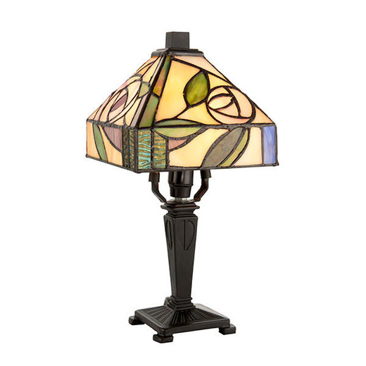 Interiors 1900 Willow Dark Bronze Tiffany Mini Table Lamp 