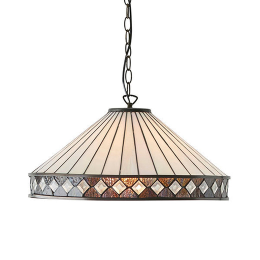 Interiors 1900 Fargo Dark Bronze Tiffany Pendant Light 