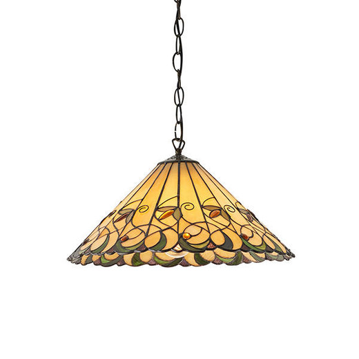 Interiors 1900 Jamelia Dark Bronze Tiffany Pendant Light 