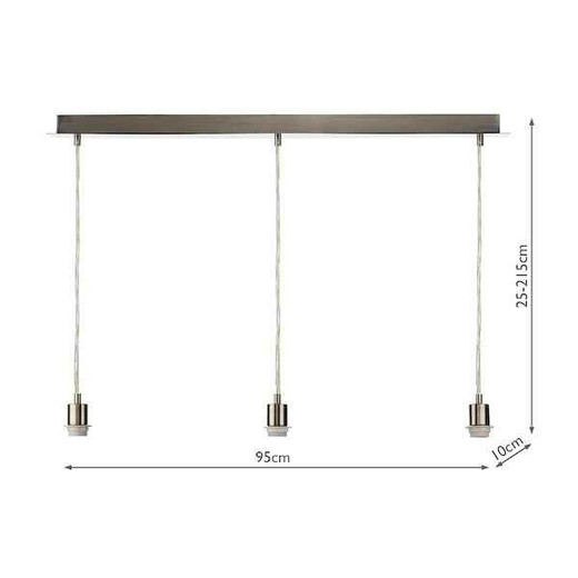 Accessory 3 Light Satin Chrome E27 Pendant Light Suspension