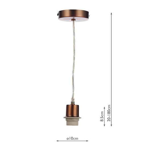 Accessory 1 Light Aged Copper E27 Pendant Light Suspension