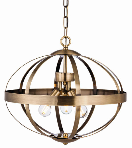 Firstlight Products Healey 3 Light Antique Brass Pendant Light - Clearance 