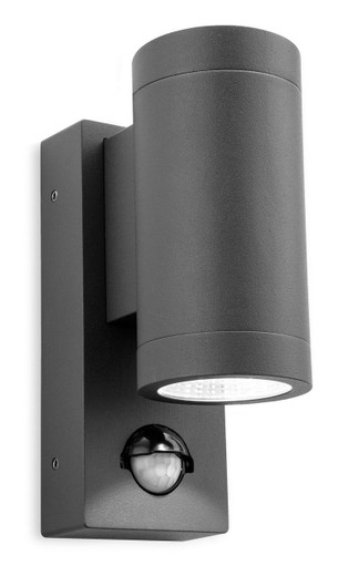 Firstlight Products Shelby 2 Light Graphite with Sensor IP65 LED Wall Light - Clearance 