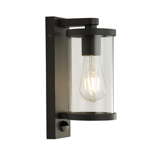 Searchlight Outdoor Black with Clear Glass and PIR Sensor Wall Light - Clearance 