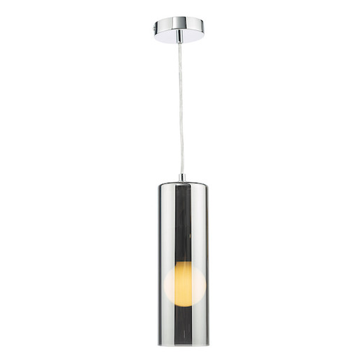 Diaz Polished Chrome with Smoked Glass Diffuser Pendant Light