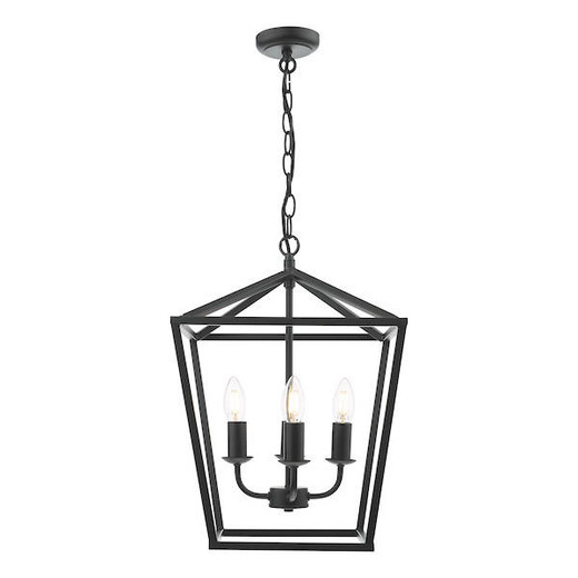 Dar Lighting Fionn 4 Light Matt Black Pendant Light 