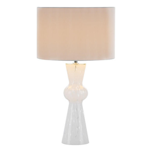 Dar Lighting Rheneas White Glass with Shade Table Lamp 