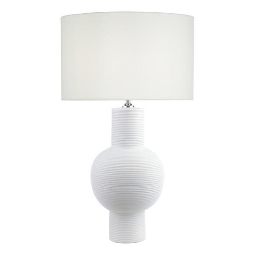 Dar Lighting Kiara White Ceramic Base Only Table Lamp 