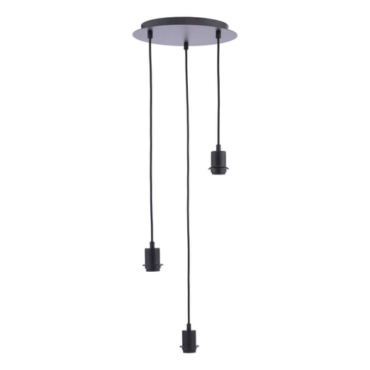 Dar Lighting E27 3 Light Matt Black Cluster Lighting Suspension 