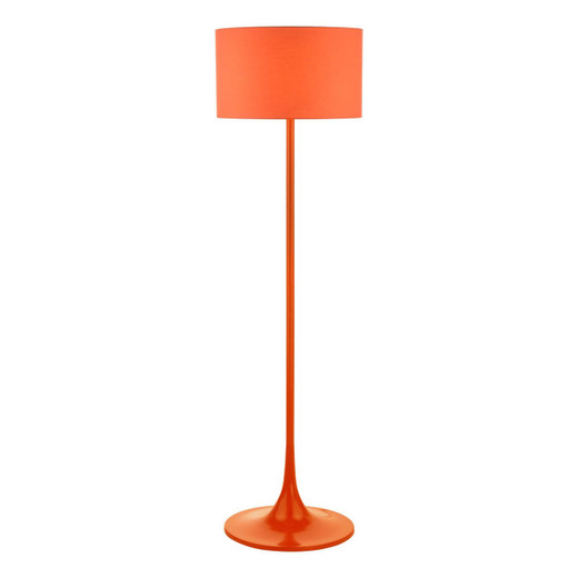 Dar Lighting Toledo Satin Orange with Shade Floor Lamp 