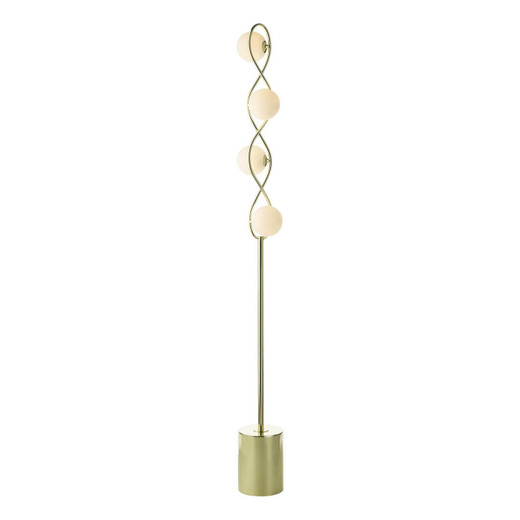 Dar Lighting Lysandra 4 Light Polished Gold with Opal Glass Diffuser Floor Lamp 