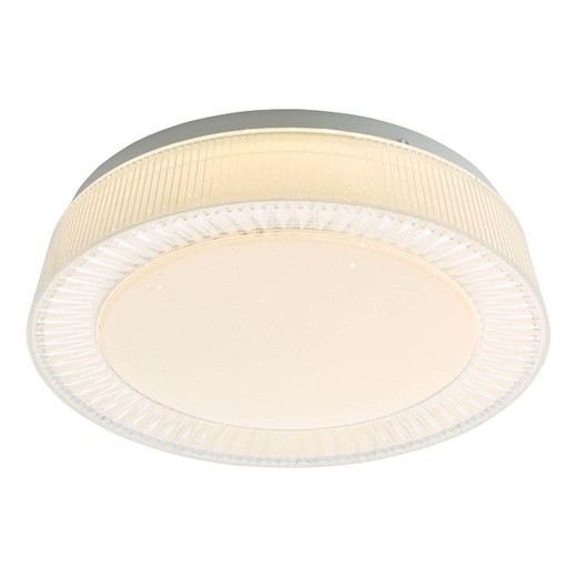 Dar Lighting Udell White Acrylic LED Flush Ceiling Light 