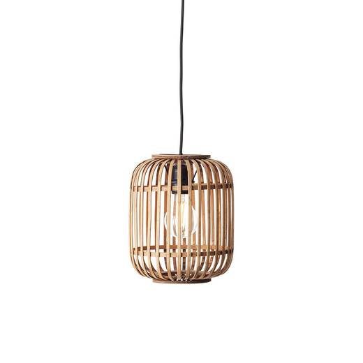 Mathias Matt Black with Natural Bamboo Shade Pendant Light