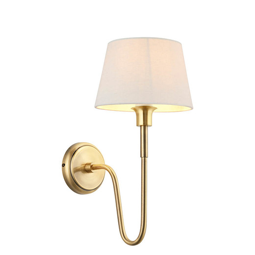 Rouen and Cici Antique Brass with Ivory Shade Wall Light