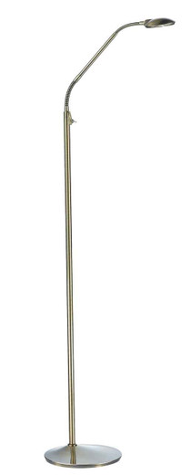 Wellington Antique Brass LED Adjustable Floor Lamp