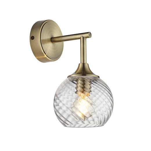 Allegra Antique Brass with Clear Diffuser Wall Light